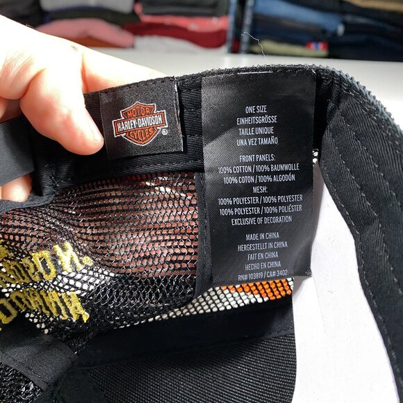 NWT Harley-Davidson Sinclair 5 Panel Meshback Ballcap Black men's OS - Picture 7 of 9